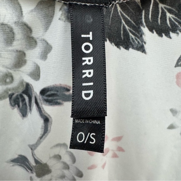 Floral Kimono Duster Cardigan Torrid Womens O S Black Trim - Picture 6 of 8